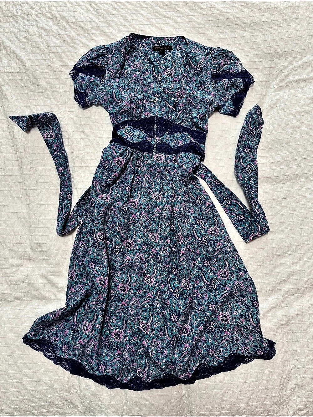 Betsey Johnson Vintage Y2K Paisley Silk Maxi Dress Size 0